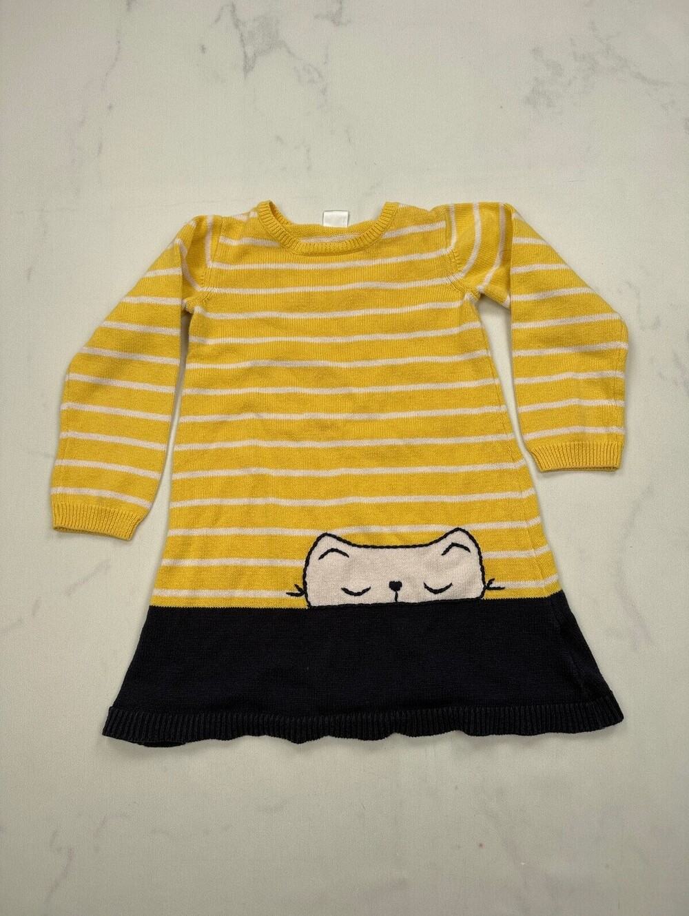 Gymboree Yellow T Shirt Dress Mustard 90s VTG Closet Staple - Girls 5T